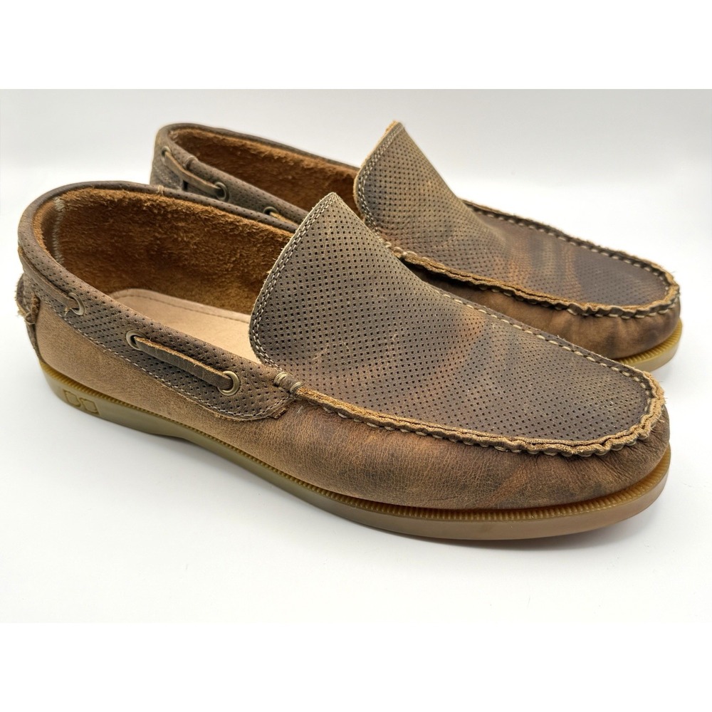 BedStu Uncle Larry Loafers Drivers Shoes 9.5 Brown Moccasins Distressed Slip On